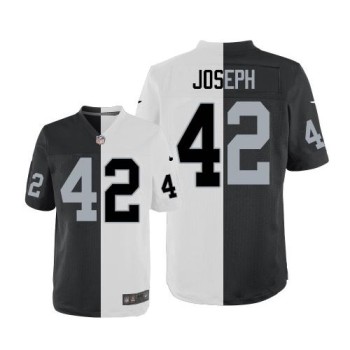 Raiders #42 Karl Joseph White/Black Men's Stitched NFL Elite Split Jersey Raiders #42 Karl Joseph White/Black Men's Stitched NFL Elite Split Jersey