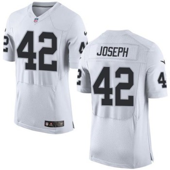 Raiders #42 Karl Joseph White Men's Stitched NFL New Elite Jersey Raiders #42 Karl Joseph White Men's Stitched NFL New Elite Jersey