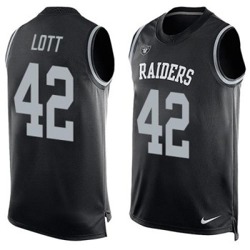 Raiders #42 Ronnie Lott Black Team Color Men's Stitched NFL Limited Tank Top Jersey Raiders #42 Ronnie Lott Black Team Color Men's Stitched NFL Limited Tank Top Jersey