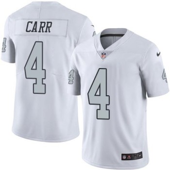 Raiders #4 Derek Carr White Men's Stitched NFL Limited Rush Jersey Raiders #4 Derek Carr White Men's Stitched NFL Limited Rush Jersey