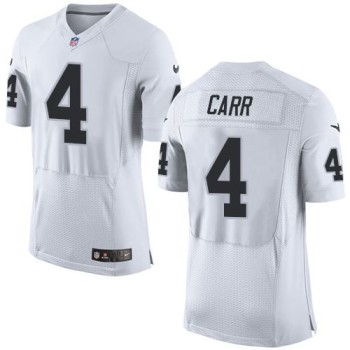 Raiders #4 Derek Carr White Men's Stitched NFL New Elite Jersey Raiders #4 Derek Carr White Men's Stitched NFL New Elite Jersey
