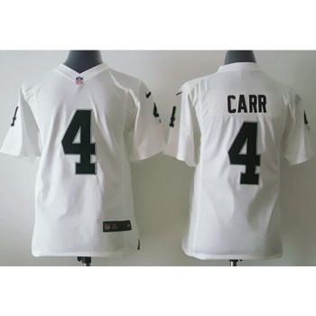Raiders #4 Derek Carr White Youth Stitched NFL Elite Jersey Raiders #4 Derek Carr White Youth Stitched NFL Elite Jersey