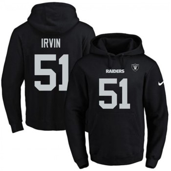 Raiders #51 Bruce Irvin Black Name & Number Pullover NFL Hoodie