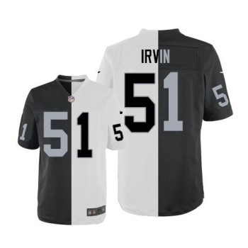 Raiders #51 Bruce Irvin White/Black Men's Stitched NFL Elite Split Jersey Raiders #51 Bruce Irvin White/Black Men's Stitched NFL Elite Split Jersey