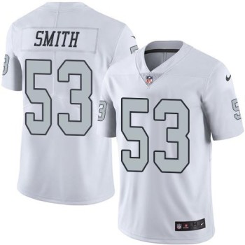 Raiders #53 Malcolm Smith White Men's Stitched NFL Limited Rush Jersey Raiders #53 Malcolm Smith White Men's Stitched NFL Limited Rush Jersey