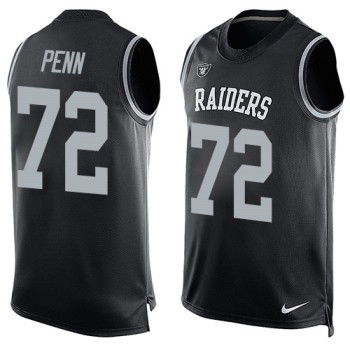 Raiders #72 Donald Penn Black Team Color Men's Stitched NFL Limited Tank Top Jersey Raiders #72 Donald Penn Black Team Color Men's Stitched NFL Limited Tank Top Jersey