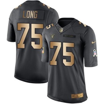 Raiders #75 Howie Long Black Men's Stitched NFL Limited Gold Salute To Service Jersey Raiders #75 Howie Long Black Men's Stitched NFL Limited Gold Salute To Service Jersey