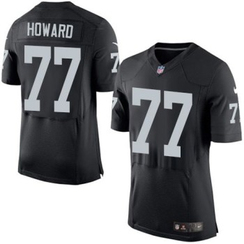 Raiders #77 Austin Howard Black Team Color Men's Stitched NFL New Elite Jersey Raiders #77 Austin Howard Black Team Color Men's Stitched NFL New Elite Jersey