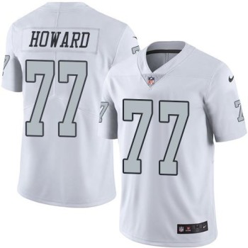 Raiders #77 Austin Howard White Men's Stitched NFL Limited Rush Jersey Raiders #77 Austin Howard White Men's Stitched NFL Limited Rush Jersey