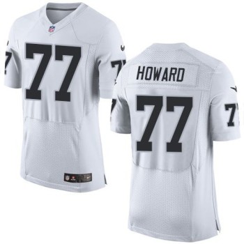 Raiders #77 Austin Howard White Men's Stitched NFL New Elite Jersey Raiders #77 Austin Howard White Men's Stitched NFL New Elite Jersey