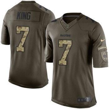 Raiders #7 Marquette King Green Men's Stitched NFL Limited Salute to Service Jersey