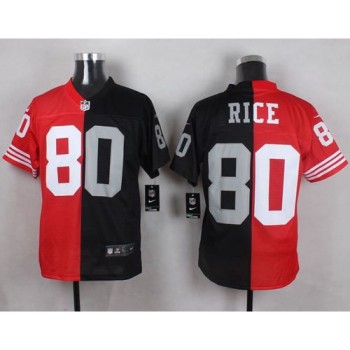 Raiders #80 Jerry Rice Red/Black Two Tone San Francisco 49ers Men's Stitched NFL Jersey Raiders #80 Jerry Rice Red/Black Two Tone San Francisco 49ers Men's Stitched NFL Jersey