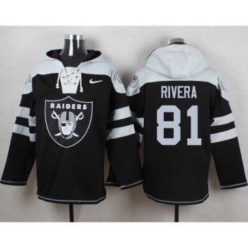 Raiders #81 Mychal Rivera Black Player Pullover NFL Hoodie Raiders #81 Mychal Rivera Black Player Pullover NFL Hoodie