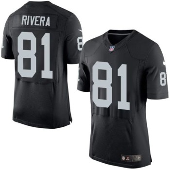 Raiders #81 Mychal Rivera Black Team Color Men's Stitched NFL New Elite Jersey Raiders #81 Mychal Rivera Black Team Color Men's Stitched NFL New Elite Jersey