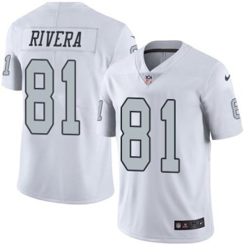 Raiders #81 Mychal Rivera White Men's Stitched NFL Limited Rush Jersey Raiders #81 Mychal Rivera White Men's Stitched NFL Limited Rush Jersey
