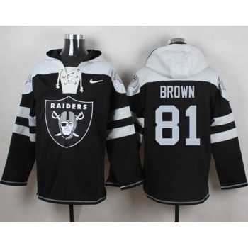 Raiders #81 Tim Brown Black Player Pullover NFL Hoodie Raiders #81 Tim Brown Black Player Pullover NFL Hoodie