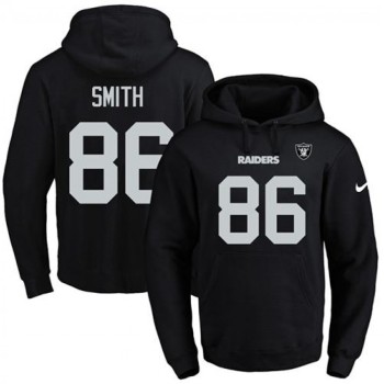 Raiders #86 Lee Smith Black Name & Number Pullover NFL Hoodie