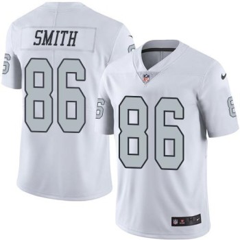 Raiders #86 Lee Smith White Men's Stitched NFL Limited Rush Jersey Raiders #86 Lee Smith White Men's Stitched NFL Limited Rush Jersey