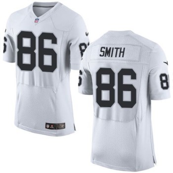 Raiders #86 Lee Smith White Men's Stitched NFL New Elite Jersey Raiders #86 Lee Smith White Men's Stitched NFL New Elite Jersey