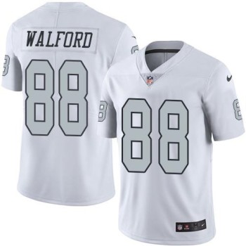 Raiders #88 Clive Walford White Men's Stitched NFL Limited Rush Jersey Raiders #88 Clive Walford White Men's Stitched NFL Limited Rush Jersey