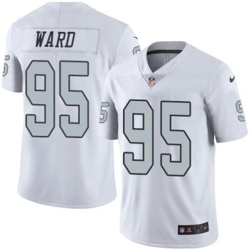 Raiders #95 Jihad Ward White Men's Stitched NFL Limited Rush Jersey Raiders #95 Jihad Ward White Men's Stitched NFL Limited Rush Jersey