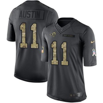 Rams #11 Tavon Austin Black Men's Stitched NFL Limited 2016 Salute to Service Jersey Rams #11 Tavon Austin Black Men's Stitched NFL Limited 2016 Salute to Service Jersey