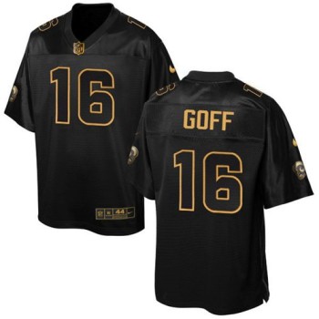 Rams #16 Jared Goff Black Men's Stitched NFL Elite Pro Line Gold Collection Jersey Rams #16 Jared Goff Black Men's Stitched NFL Elite Pro Line Gold Collection Jersey