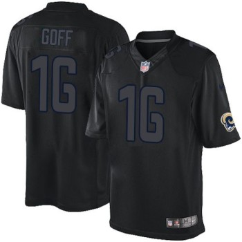 Rams #16 Jared Goff Black Men's Stitched NFL Impact Limited Jersey Rams #16 Jared Goff Black Men's Stitched NFL Impact Limited Jersey