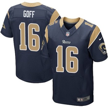 Rams #16 Jared Goff Navy Blue Team Color Men's Stitched NFL Elite Jersey Rams #16 Jared Goff Navy Blue Team Color Men's Stitched NFL Elite Jersey