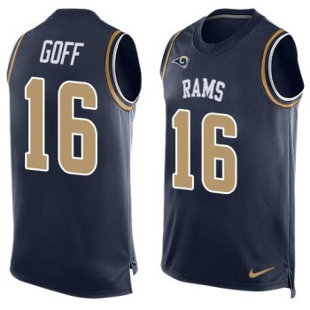 Rams #16 Jared Goff Navy Blue Team Color Men's Stitched NFL Limited Tank Top Jersey Rams #16 Jared Goff Navy Blue Team Color Men's Stitched NFL Limited Tank Top Jersey