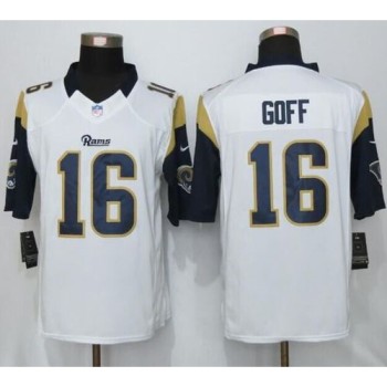 Rams #16 Jared Goff White Men's Stitched NFL Limited Jersey Rams #16 Jared Goff White Men's Stitched NFL Limited Jersey