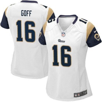 Rams #16 Jared Goff White Women's Stitched NFL Elite Jersey Rams #16 Jared Goff White Women's Stitched NFL Elite Jersey