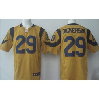 Rams #29 Eric Dickerson Gold Men's Stitched NFL Elite Rush Jersey Rams #29 Eric Dickerson Gold Men's Stitched NFL Elite Rush Jersey