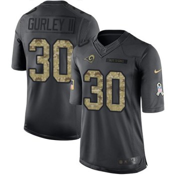 Rams #30 Todd Gurley II Black Men's Stitched NFL Limited 2016 Salute to Service Jersey Rams #30 Todd Gurley II Black Men's Stitched NFL Limited 2016 Salute to Service Jersey