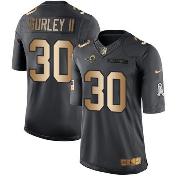 Rams #30 Todd Gurley II Black Men's Stitched NFL Limited Gold Salute To Service Jersey Rams #30 Todd Gurley II Black Men's Stitched NFL Limited Gold Salute To Service Jersey