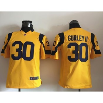 Rams #30 Todd Gurley II Gold Youth Stitched NFL Elite Rush Jersey Rams #30 Todd Gurley II Gold Youth Stitched NFL Elite Rush Jersey