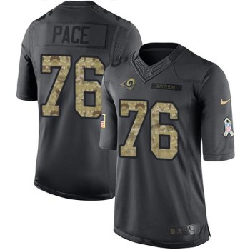 Rams #76 Orlando Pace Black Men's Stitched NFL Limited 2016 Salute to Service Jersey Rams #76 Orlando Pace Black Men's Stitched NFL Limited 2016 Salute to Service Jersey