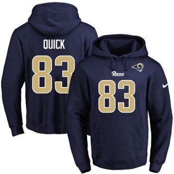 Rams #83 Brian Quick Navy Blue Name & Number Pullover NFL Hoodie