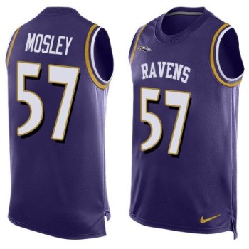 Ravens #57 C.J. Mosley Purple Team Color Men's Stitched NFL Limited Tank Top Jersey