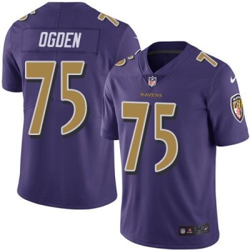 Ravens #75 Jonathan Ogden Purple Men's Stitched NFL Limited Rush Jersey