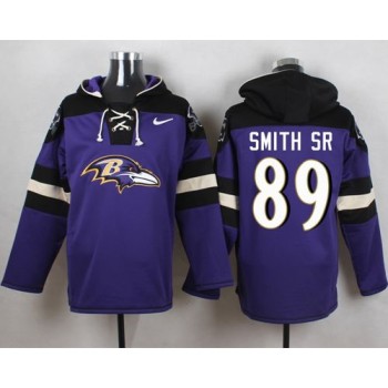 Ravens #89 Steve Smith Sr Purple Player Pullover NFL Hoodie