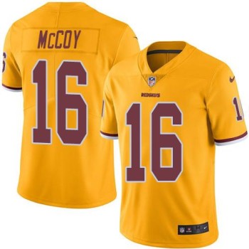 Redskins #16 Colt McCoy Gold Men's Stitched NFL Limited Rush Jersey