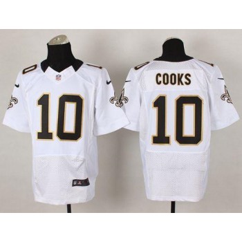 Saints #10 Brandin Cooks White Men's Stitched NFL Elite Jersey