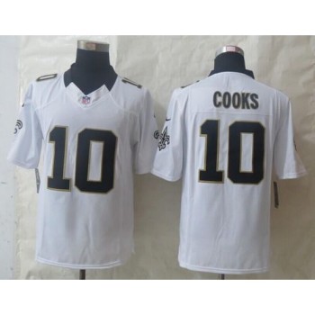 Saints #10 Brandin Cooks White Men's Stitched NFL Limited Jersey