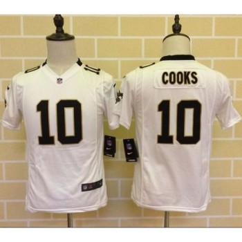 Saints #10 Brandin Cooks White Youth Stitched NFL Elite Jersey