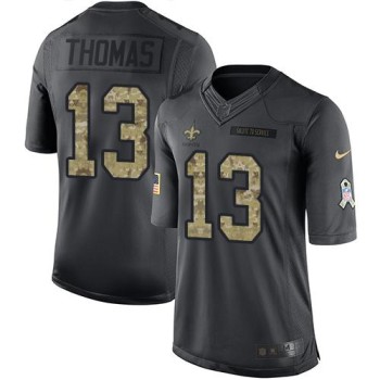 Saints #13 Michael Thomas Black Men's Stitched NFL Limited 2016 Salute To Service Jersey