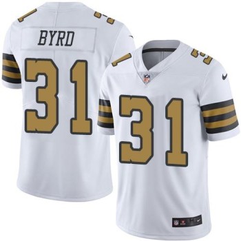 Saints #31 Jairus Byrd White Men's Stitched NFL Limited Rush Jersey