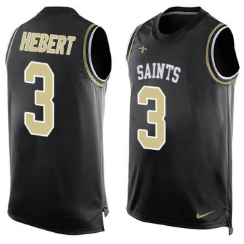Saints #3 Bobby Hebert Black Team Color Men's Stitched NFL Limited Tank Top Jersey
