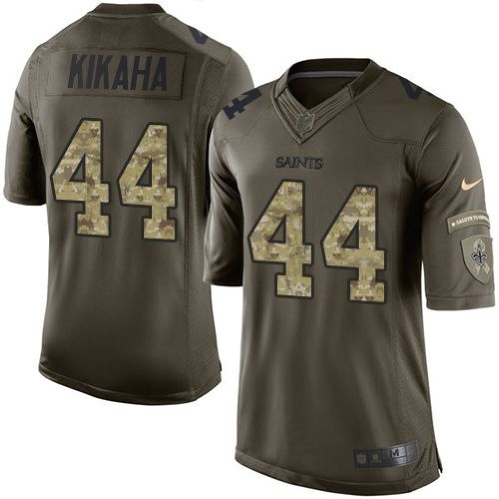 Saints #44 Hau'oli Kikaha Green Men's Stitched NFL Limited Salute to Service Jersey