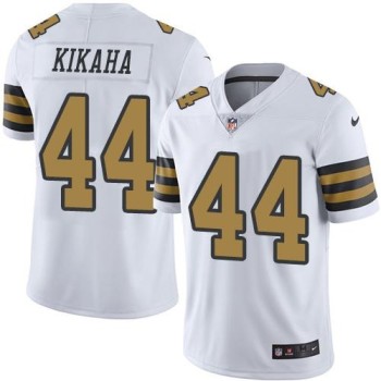 Saints #44 Hau'oli Kikaha White Men's Stitched NFL Limited Rush Jersey